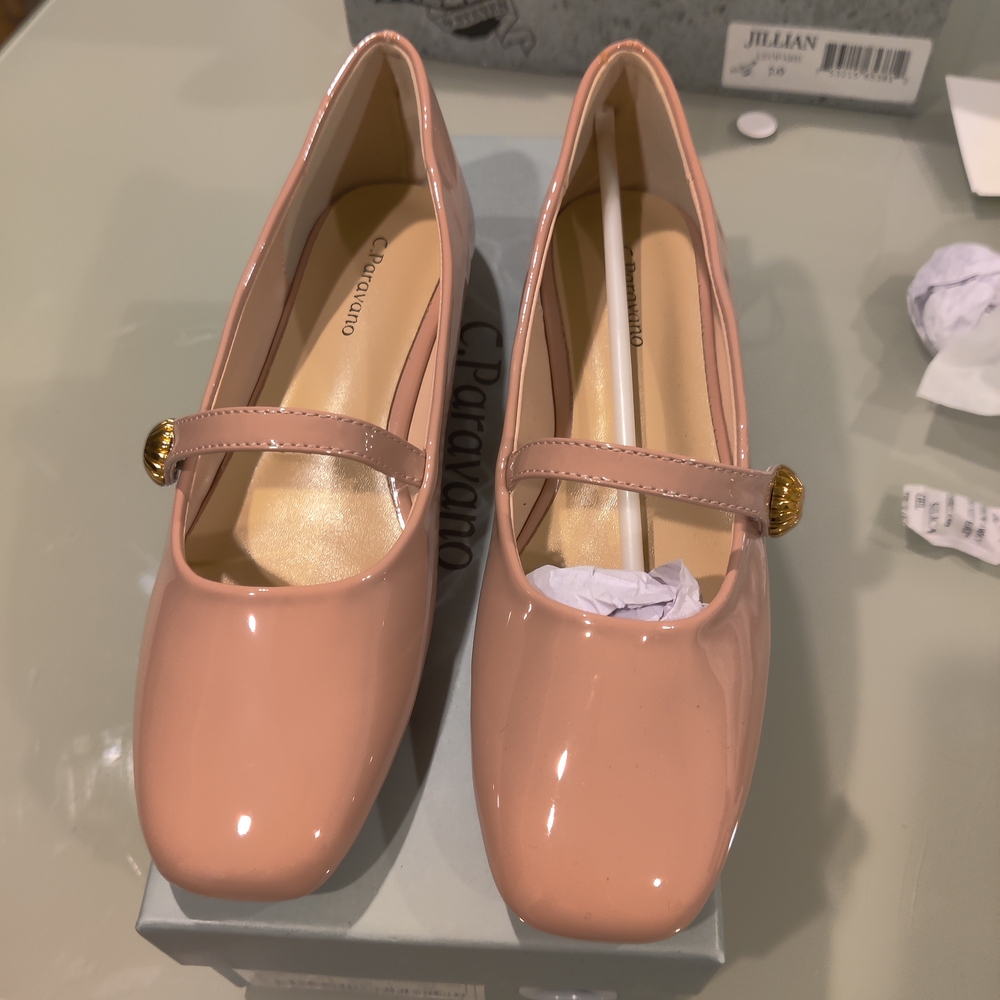 C.Paravano Women's Pink Mary Jane Shoes Size 36